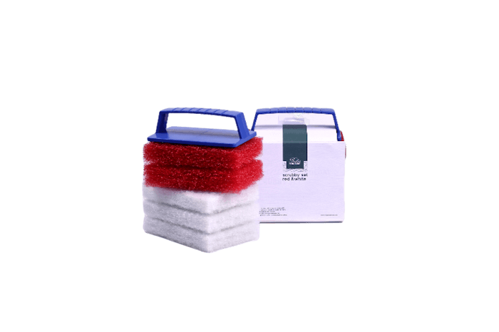 Rubio Monocoat scrubby set rood/wit